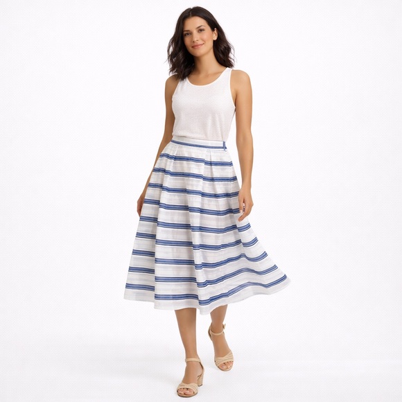 Rebecca Minkoff Dresses & Skirts - Rebecca Minkoff Misty Skirt in Santorini Blue Striped Asymmetrical Size 8 - NWT